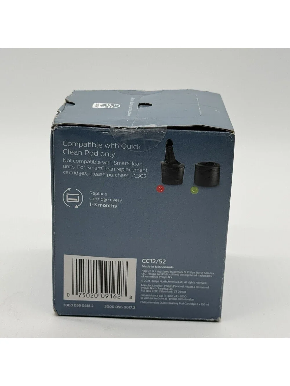 Philips Norelco Quick Clean Pod Cleaning Cartridges 2 Pack CC12/52 New